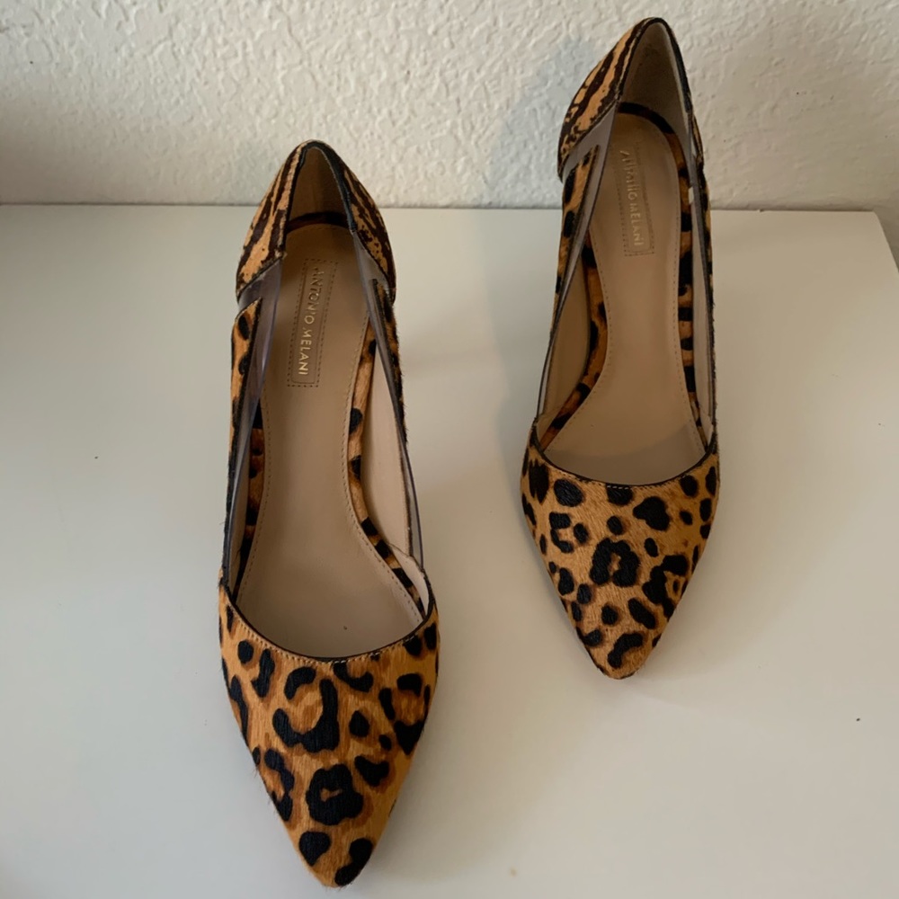 Antonio Melani Animal Print Calf Skin Heels - Picture 3 of 6